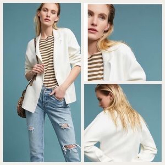 Anthropologie Jackets & Blazers - Moth/Anthro White West End Blazer.   F040